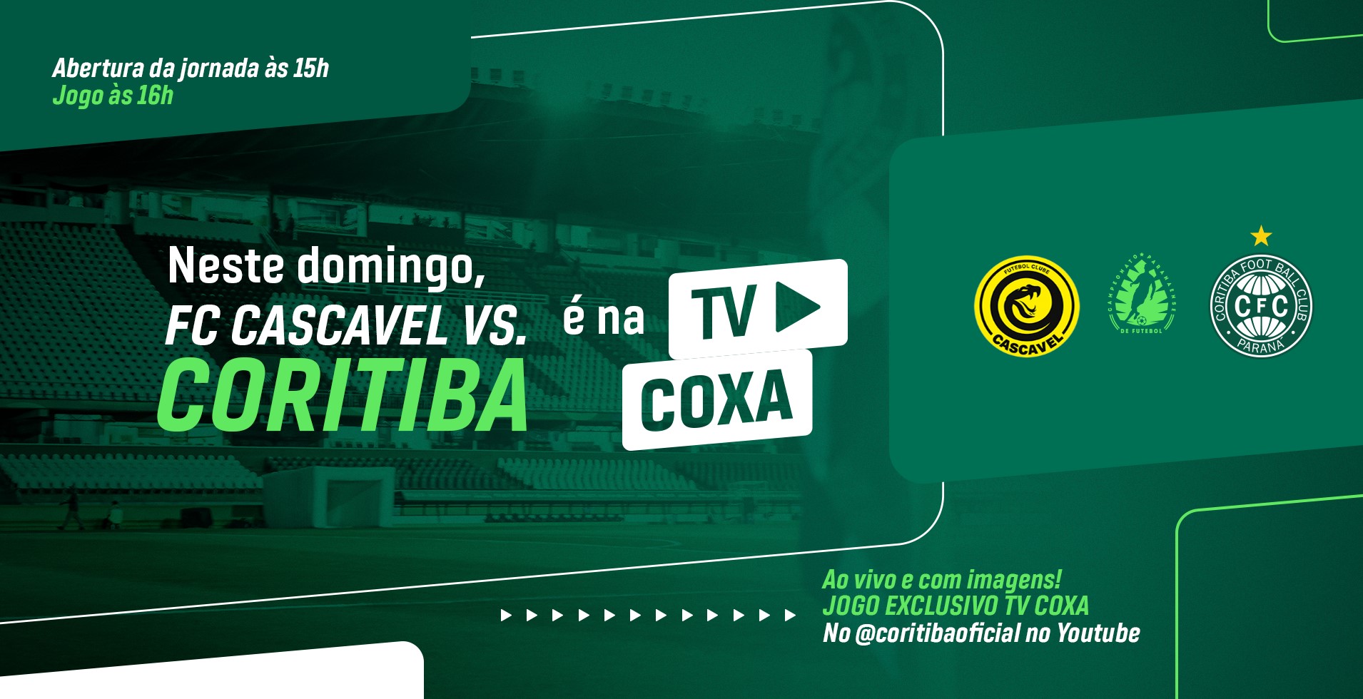  Assista aos jogos do Coxa com exclusividade na TV Coxa Prime!